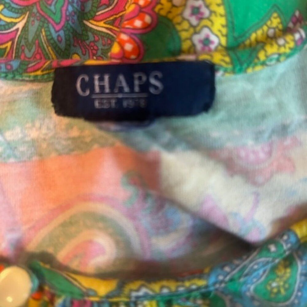 Chaps Multi-color Paisley peep-hole front top, size XXL - Picture 4 of 4